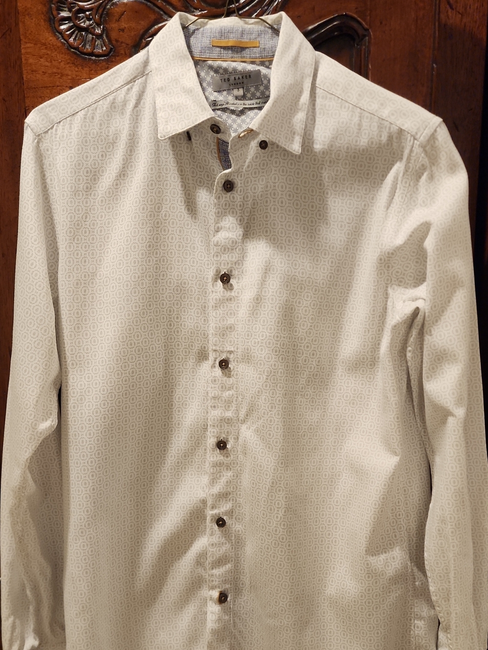 Ted Baker White Micro-Pattern Button-Down Shirt